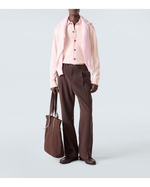 Allude Pink Cotton And Cashmere Overshirt for men