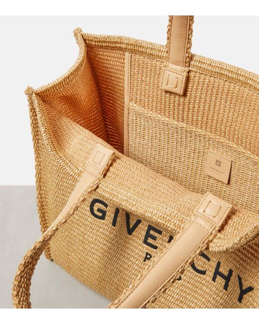 Givenchy Metallic G-tote Medium Raffia-effect Tote Bag