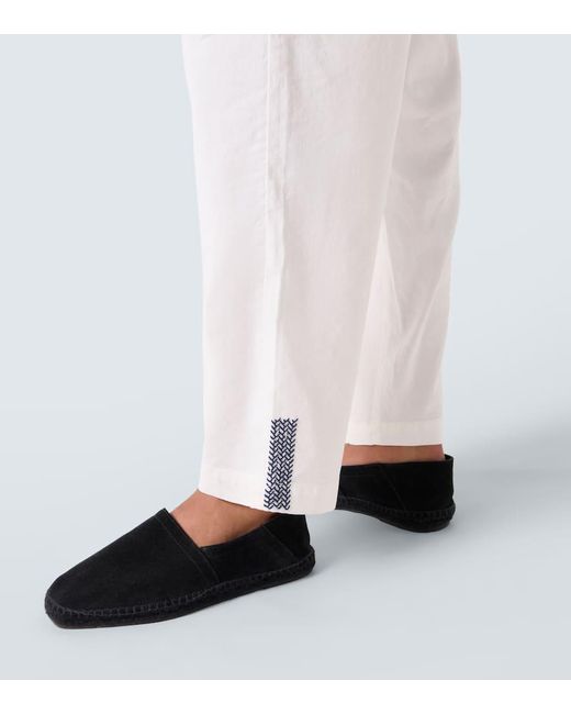 Pantalones Rectos Sonoran En Mezcla De Lino Orlebar Brown de hombre de color White
