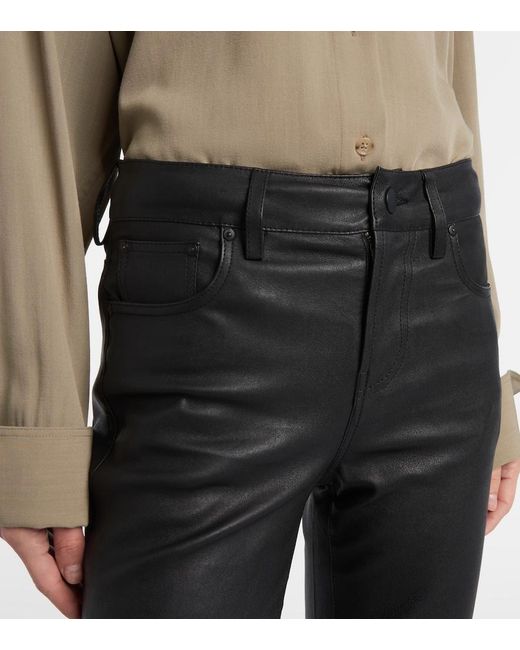 AG Jeans Black Sophie Leather Bootcut Pants