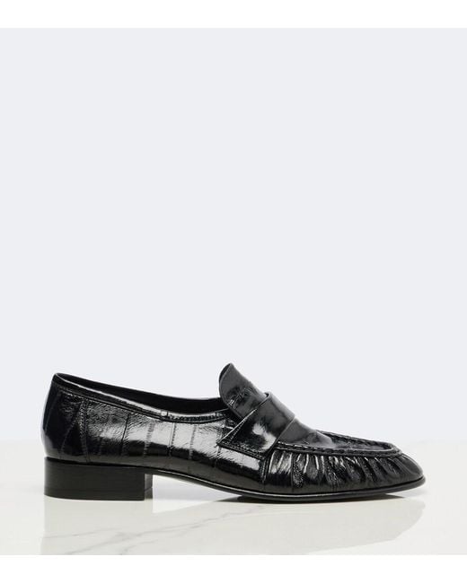 The Row Black Soft Leather Loafers