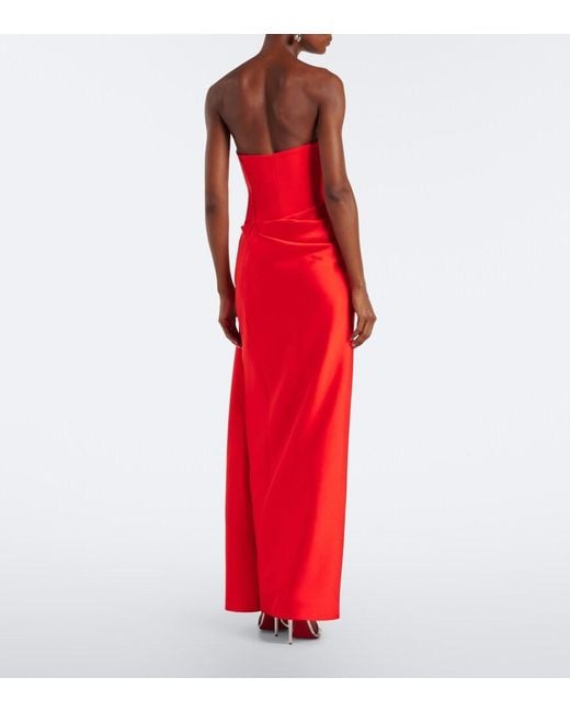 Solace London Red Seri Crepe Corset Gown