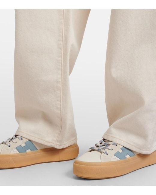 Hogan White Crosswind Leather Sneakers