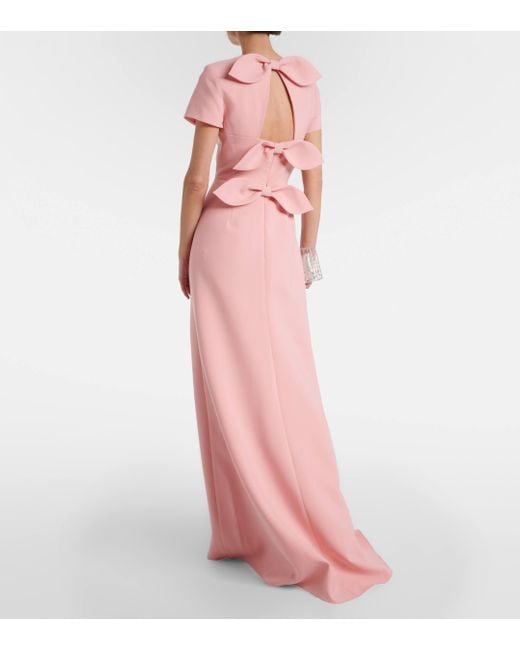 Carolina Herrera Pink Bow-detail Embellished Gown