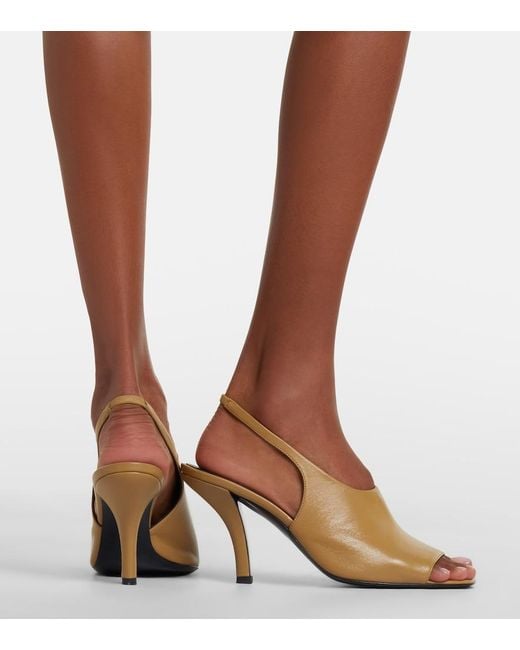 Totême Metallic Leather Slingback Sandals