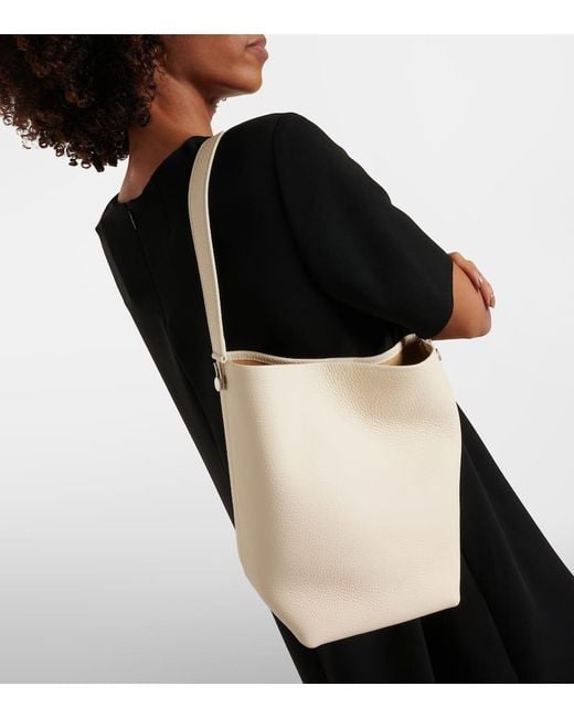 The Row White Tote Bag N/S Park Medium Aus Leder