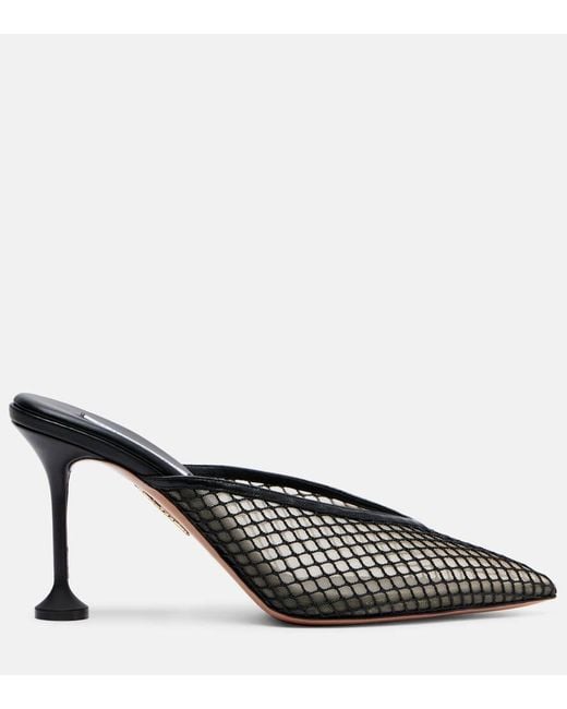 Mules Bisous 85 di Aquazzura in Black