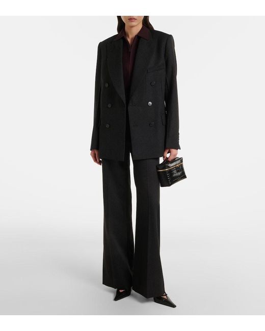 Victoria Beckham Black Vanity Croc-Effect Leather Vanity Bag