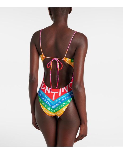 Valentino Blue Logo Swimsuit