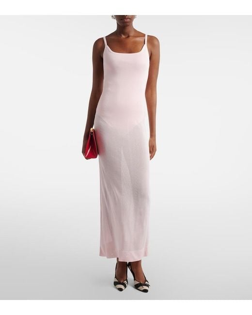 Jacquemus Pink Nodo Knitted Maxi Dress