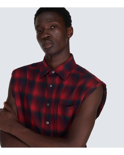 X Pendleton Camisa Sin Mangas De Lana A Cuadros Maison Margiela de hombre de color Red