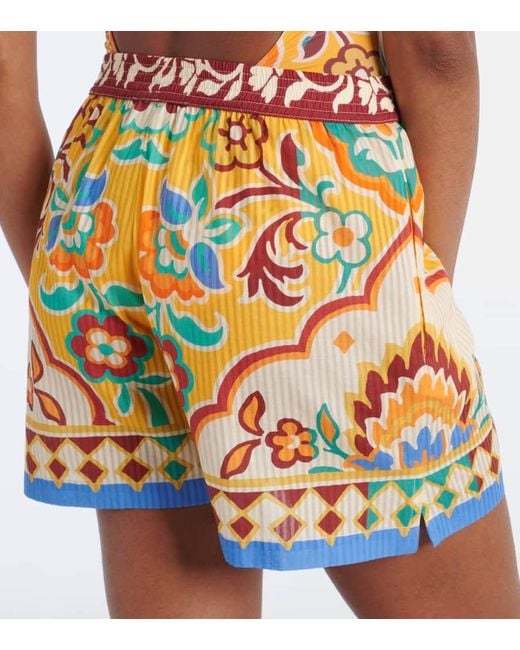 Etro Multicolor Printed Cotton And Silk Shorts