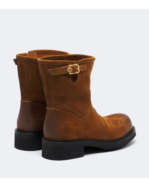 Versace Brown Suede Ankle Boots