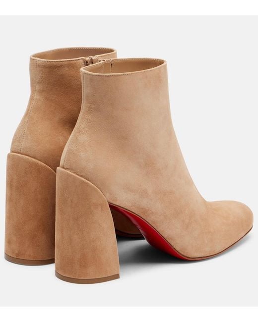 Christian Louboutin Natural Turela 85 Chelsea Boots Aus Veloursleder