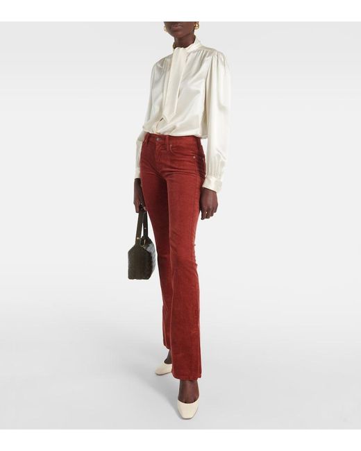 7 For All Mankind Red Mid-Rise Bootcut Jeans