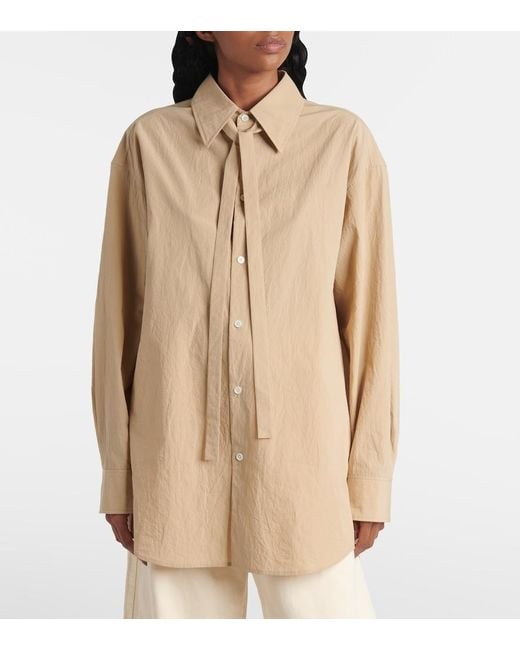 Lemaire Natural Tie-Detail Cotton Shirt