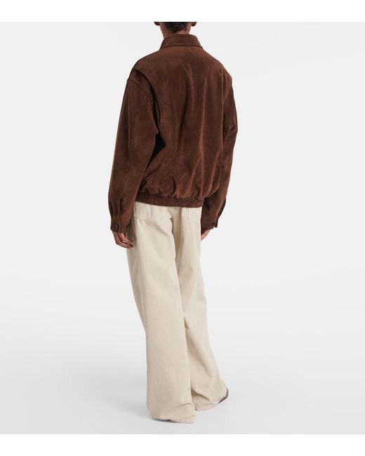 The Row Brown Roana Suede Bomber Jacket