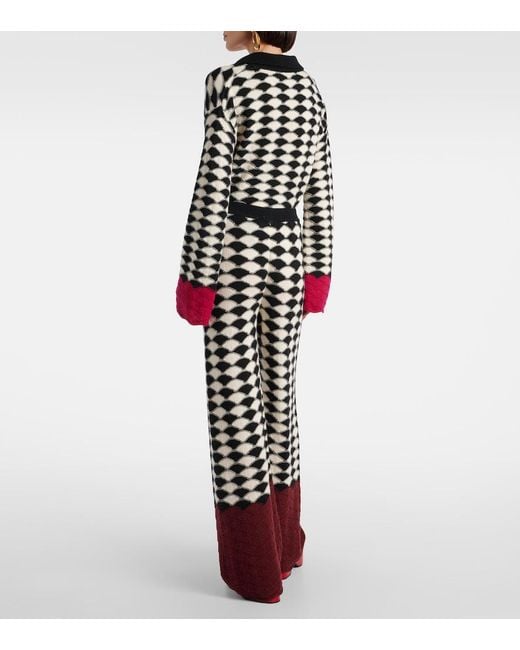 LaDoubleJ Red Lounge Wool Wide-Leg Pants