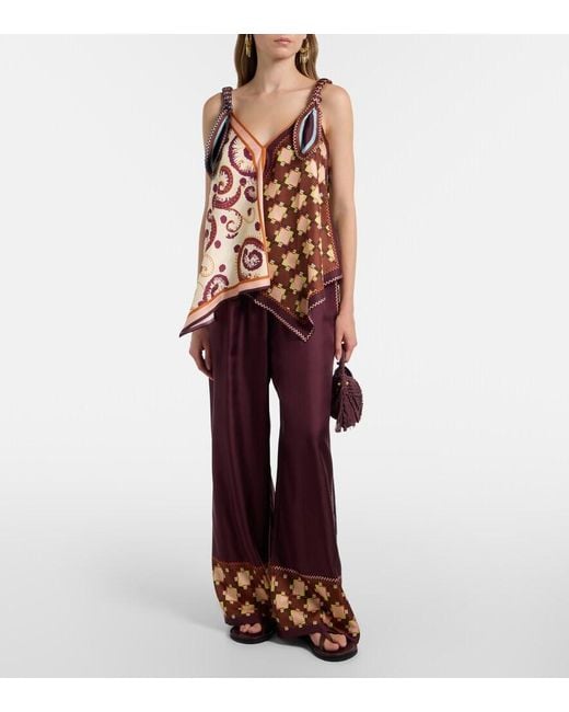 ALÉMAIS Purple Macrame Small Top-Handle Bag