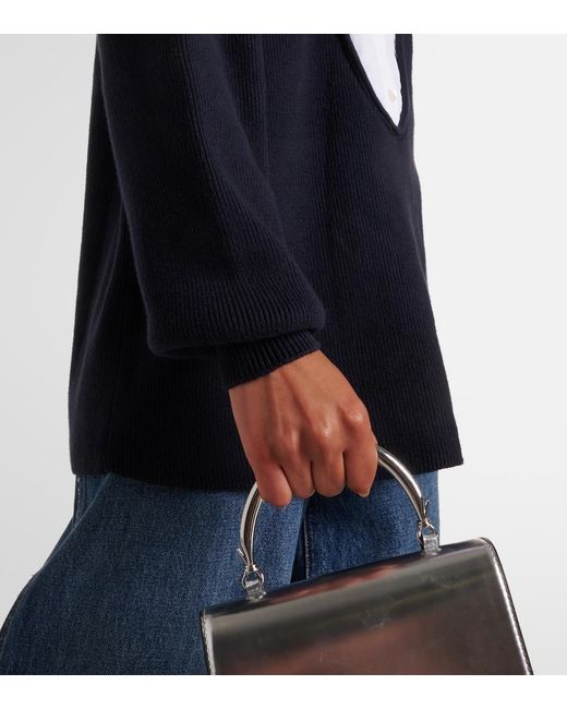 Staud Blue Coast Cotton And Cashmere Sweater
