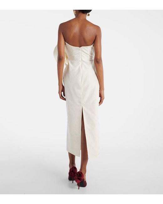 Magda Butrym White Floral-Applique Corset Dress