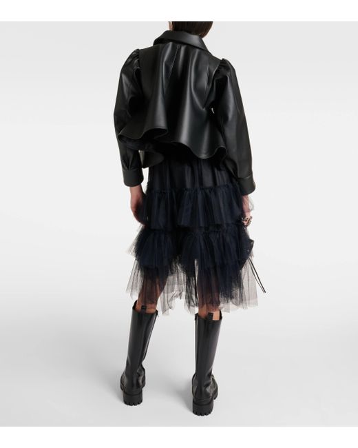 Veste en cuir synthetique Noir Kei Ninomiya en coloris Black