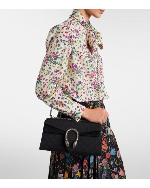 Gucci Black Dionysus Small Gg Canvas Shoulder Bag