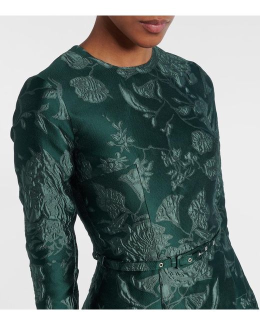 Robe Midi Capucine En Jacquard A Fleurs Emilia Wickstead en coloris Green