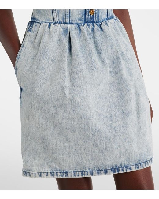 Patou Blue Halterneck Denim Minidress