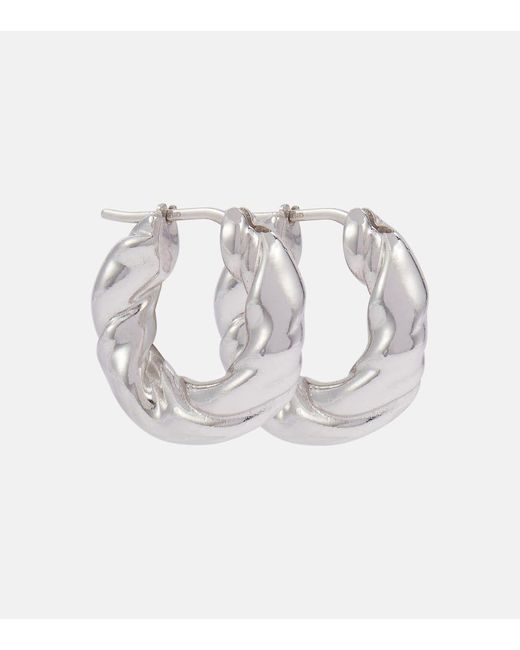 Loewe Metallic Twisted Sterling Hoop Earrings