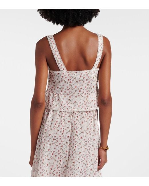 Posse Natural Charlotte Floral Cotton Top