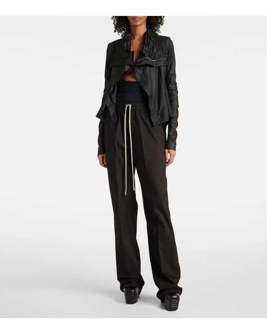 【送料&関税込】Rick Owens Hollywood Naska Biker RICK OWENS Naska leather biker jacket | NET-A-PORTER