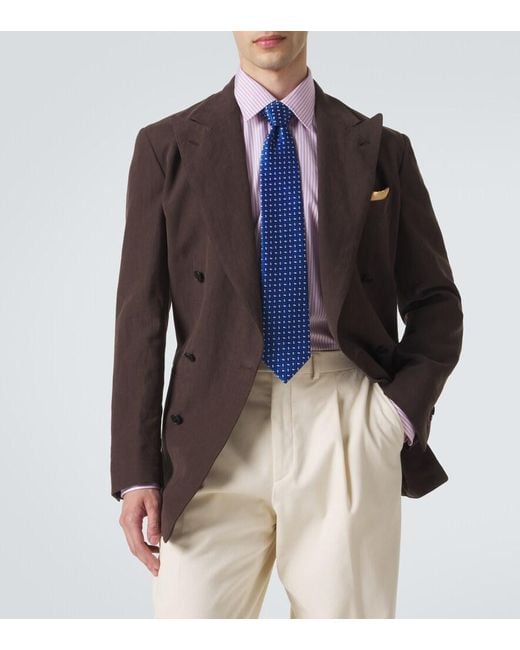 Charvet Blue Silk Jacquard Tie for men