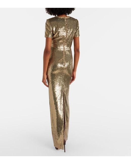 Roland Mouret Natural Robe Mit Pailletten Und Kristallen