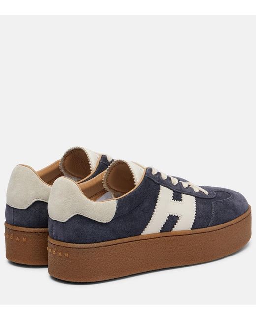 Hogan Blue Cool Suede Platform Sneakers