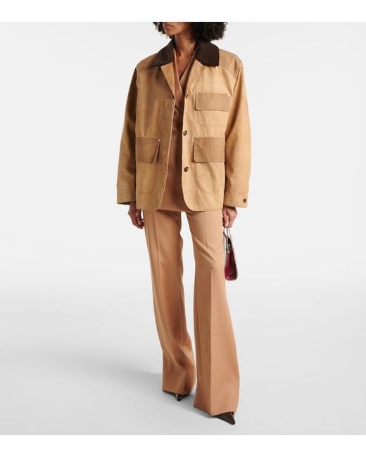 Stella McCartney Brown Corduroy-Trimmed Cotton Field Jacket