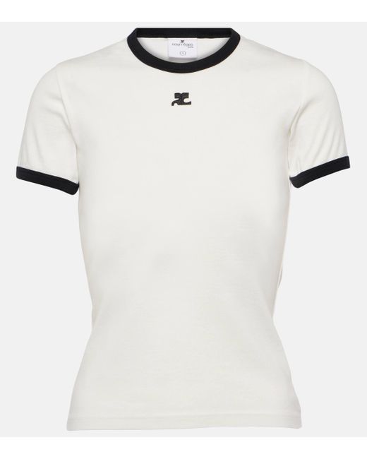Courreges White Logo Cotton Jersey T-shirt