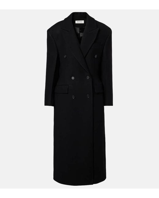 Abrigo Cruzado De Lana Virgen Rohe de color Black