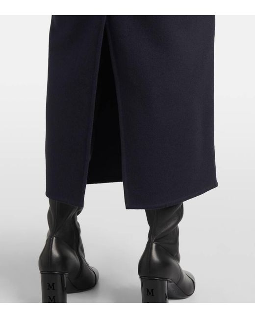Max Mara Blue Bleistiftrock Palo Aus Kamelhaar