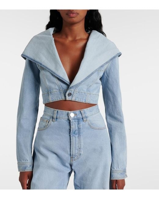 Alaïa Blue Cropped Denim Jacket