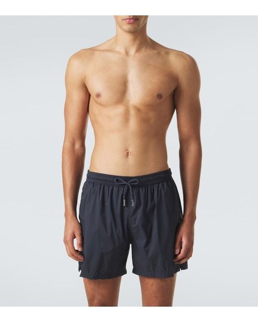 Thom Sweeney Blue Swim Trunks for men