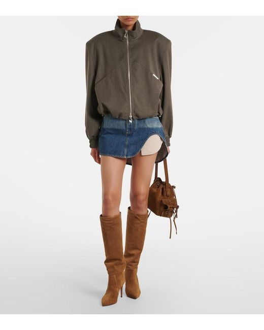 Paris Texas Brown Stiletto Suede Knee-High Boots