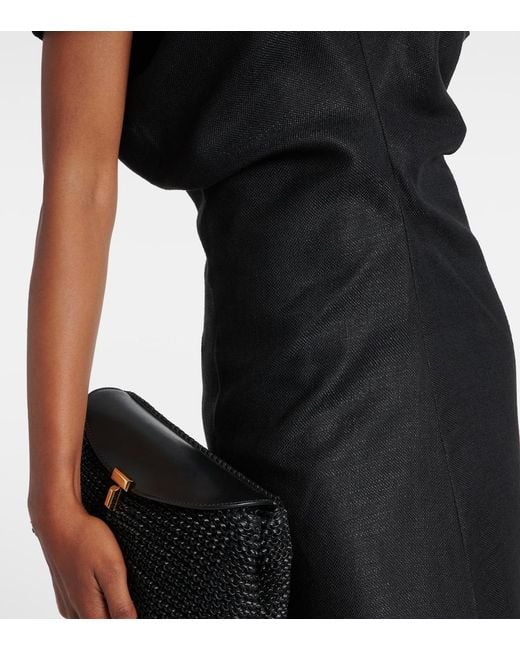 Totême  Black Gathered Maxi Dress