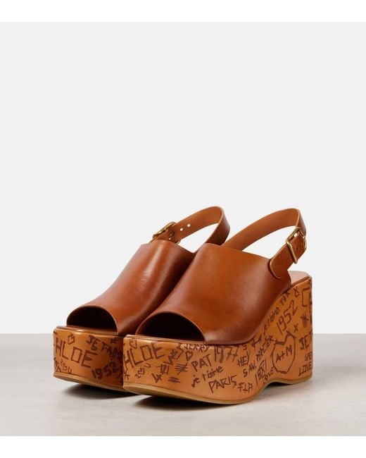 Chloé Brown Wedges Maxime Aus Leder