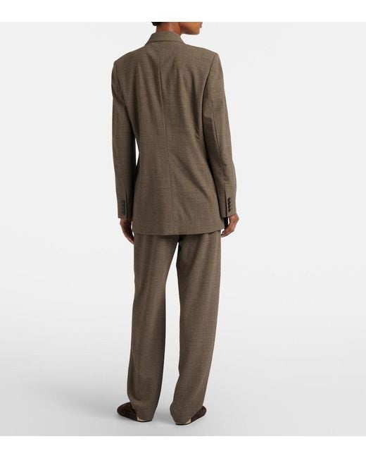 The Row Brown Gianni Wool Straight Pants