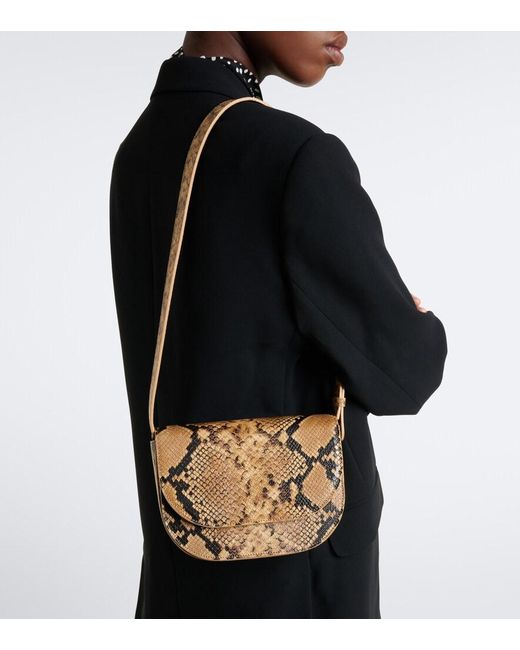 Nili Lotan White Francoise Snake-Effect Leather Crossbody Bag
