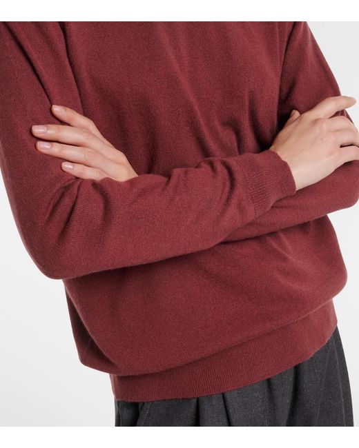 Brunello Cucinelli Red Cashmere Turtleneck Sweater