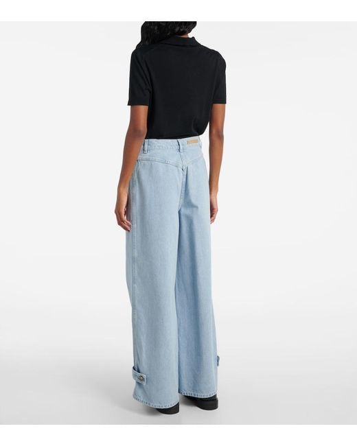 Max Mara Blue Pugnale High-Rise Wide-Leg Jeans