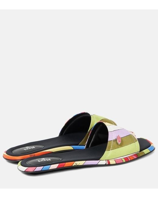 Emilio Pucci Green Iride Slides