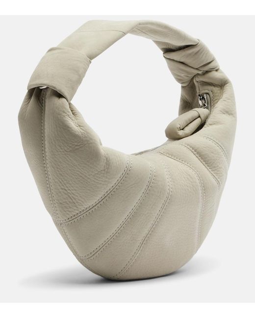 Lemaire Gray Fortune Croissant Mini Leather Shoulder Bag